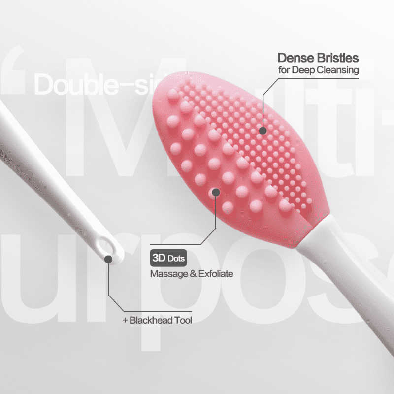 3 in 1 Nose cleansing brush with Skin friendly 3D Double Side Manual Soft Silicone Cleaning Face Brush Facial Cleansing Brush (5)