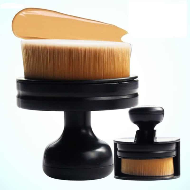 Push-Pull Type Foundation Makeup Brush Seal Shaped Round Make Up Brushes (2)