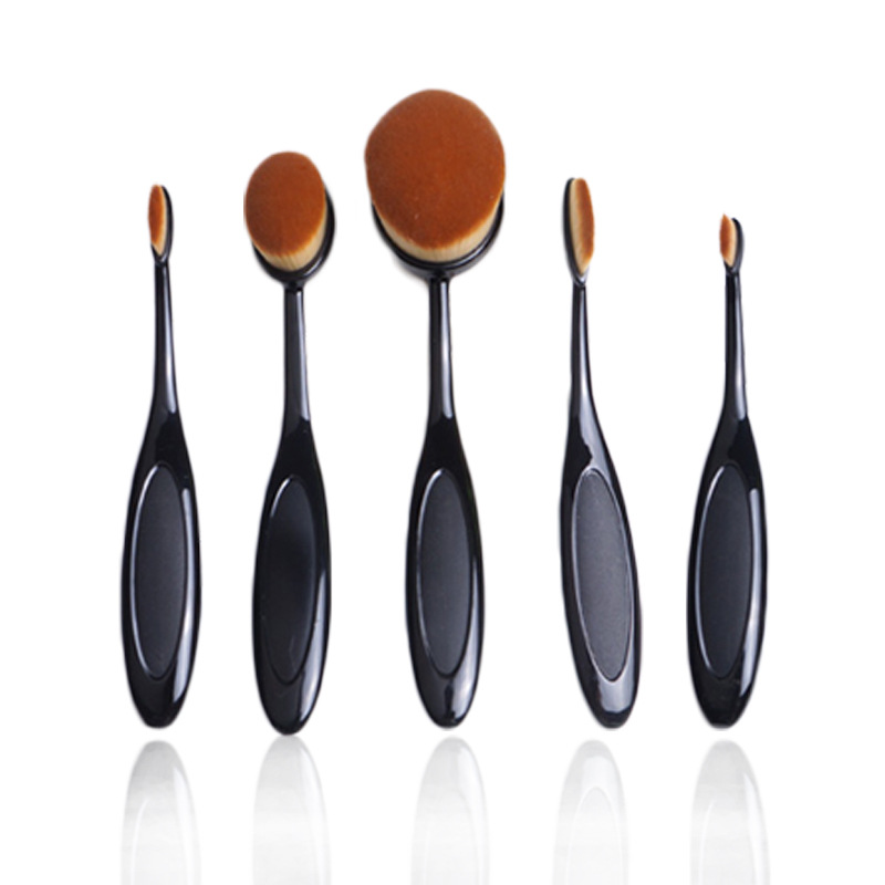 The Newest Stand-up makeup brush set private label Triangle Toothbrush Foundation Brush with Cover (4)